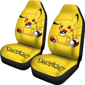 Pretty Pikachu Car Seat Covers Pokemon Anime Fan Gift H200221 Universal Fit 225311 - CarInspirations