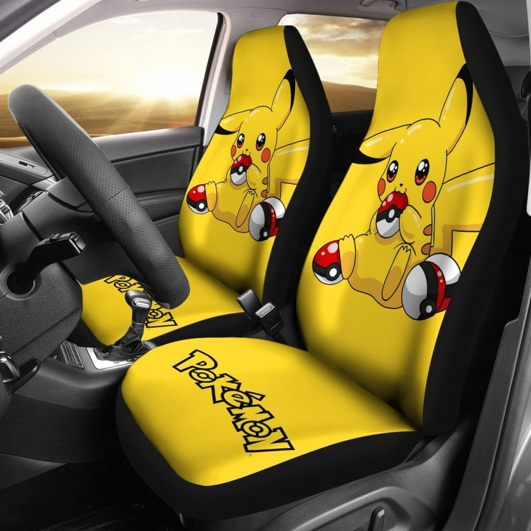 Pretty Pikachu Car Seat Covers Pokemon Anime Fan Gift H200221 Universal Fit 225311 - CarInspirations