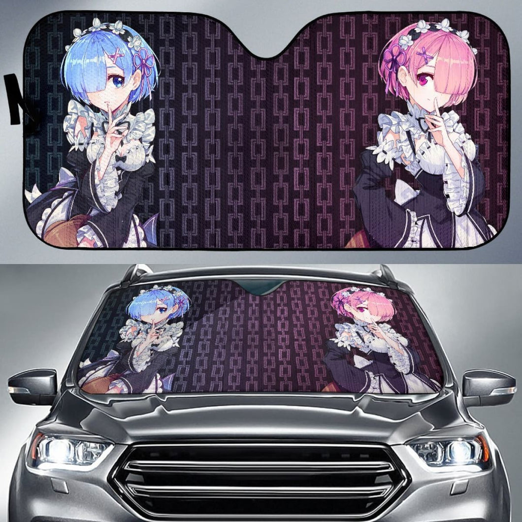 Re:Zero Rem And Ram Anime Car Sun Shades H033120 Universal Fit 225311 - CarInspirations