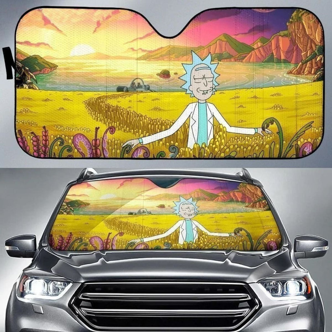 Rick In Farm Funny Rick & Morty Auto Sun Shade Universal Fit 174503 - CarInspirations