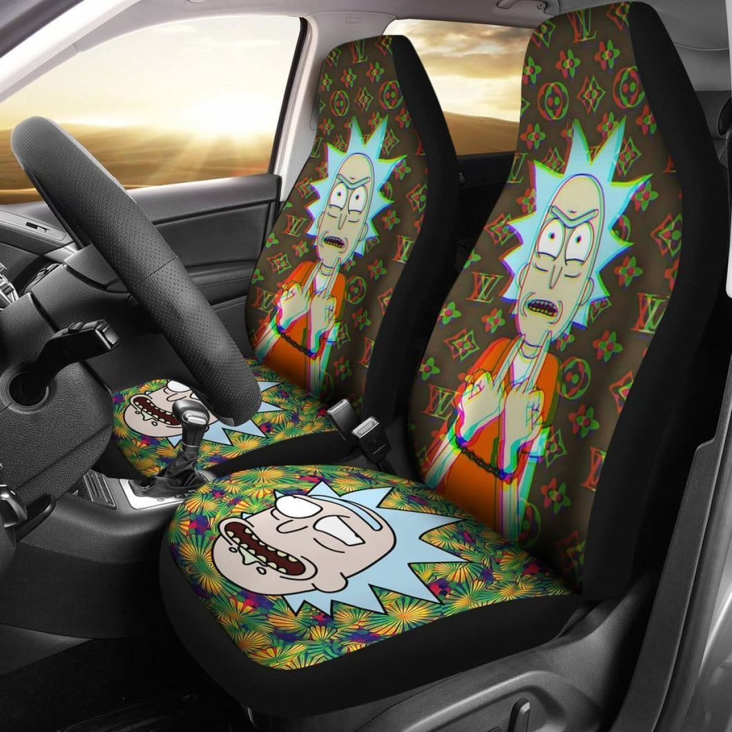 Rick Middle Finger Rick And Morty Car Seat Covers Lt04 Universal Fit 225721 - CarInspirations