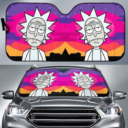Rick & Morty Funny Face Rick Auto Sun Shade Nh07 Universal Fit 111204 - CarInspirations