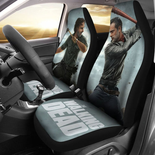 Rick Vs Negan The Walking Dead Car Seat Covers Mn05 Universal Fit 225721 - CarInspirations