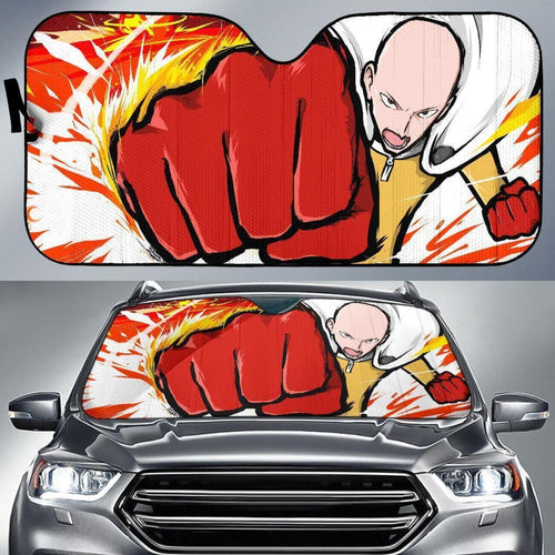 Saitama Punch Power Anime Auto Sun Shade Nh07 Universal Fit 111204 - CarInspirations