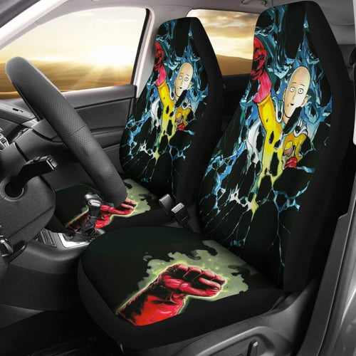 Saitama Punches One Punch Man Car Seat Covers Lt03 Universal Fit 225721 - CarInspirations