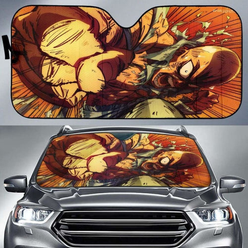 Saitama Serious Punch Car Sun Shade 918b Universal Fit - CarInspirations