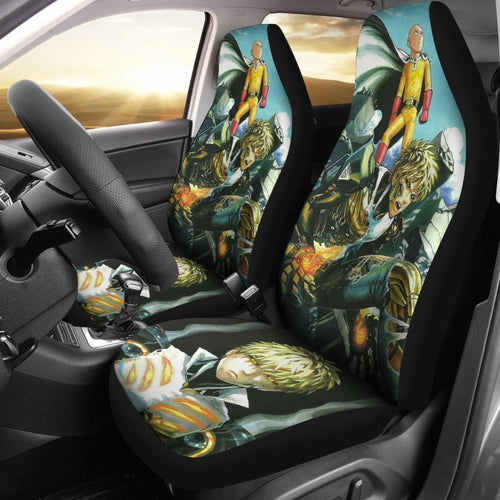 Saitama Vs Genos One Punch Man Car Seat Covers Lt03 Universal Fit 225721 - CarInspirations