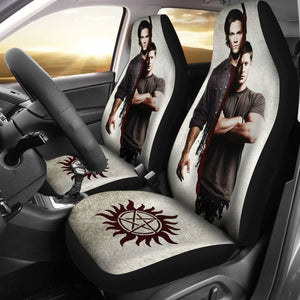 Sam & Dean Logo Of Supernatural Car Seat Covers Mn04 Universal Fit 225721 - CarInspirations