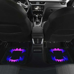 Scary Teeth Blue Neon Color Car Floor Mats Universal Fit 051012 - CarInspirations