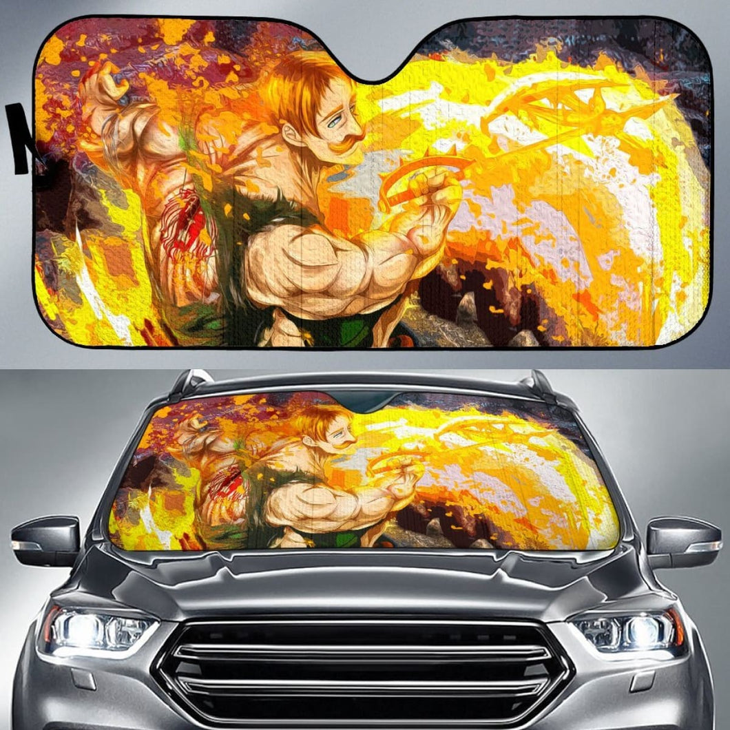 Seven Deadly Sins Escanor Oil Pant Car Sun Shade Anime Universal Fit 173905 - CarInspirations