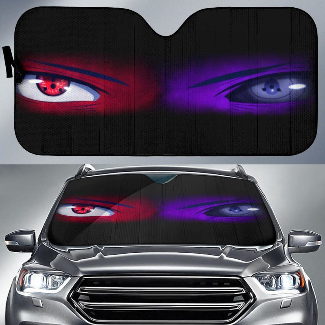 Sharingan Eyes Red And Purple Auto Sun Shade Nh06 Universal Fit 111204 - CarInspirations
