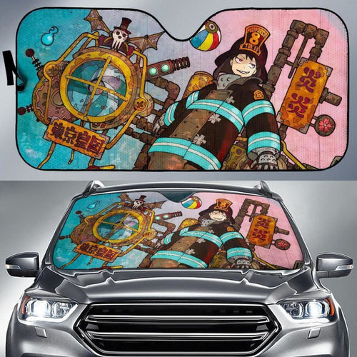 Shinra Kusakabe Fire Force Anime Auto Sun Shade Nh06 Universal Fit 111204 - CarInspirations