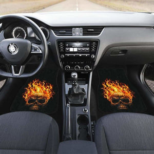 Skull Fire Evil In Black Theme Car Floor Mats Universal Fit 051012 - CarInspirations