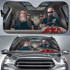 Slayer Car Sun Shade Rock Band Sun Visor Fan Gift Idea Universal Fit 174503 - CarInspirations