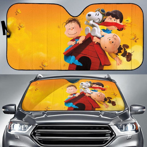 Snoopy And Friends Auto Sun Shade Nh07 Universal Fit 111204 - CarInspirations