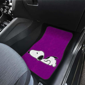 Snoopy Lazy In Purple Theme Car Floor Mats Universal Fit 051012 - CarInspirations