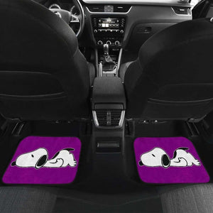 Snoopy Lazy In Purple Theme Car Floor Mats Universal Fit 051012 - CarInspirations