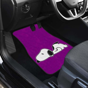 Snoopy Lazy In Purple Theme Car Floor Mats Universal Fit 051012 - CarInspirations