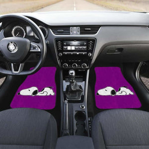 Snoopy Lazy In Purple Theme Car Floor Mats Universal Fit 051012 - CarInspirations