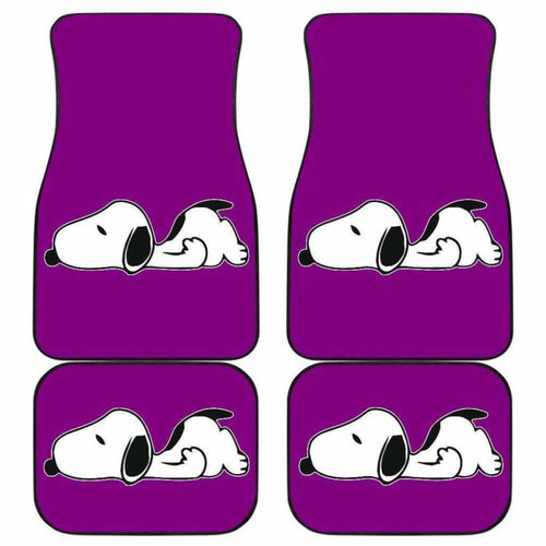 Snoopy Lazy In Purple Theme Car Floor Mats Universal Fit 051012 - CarInspirations