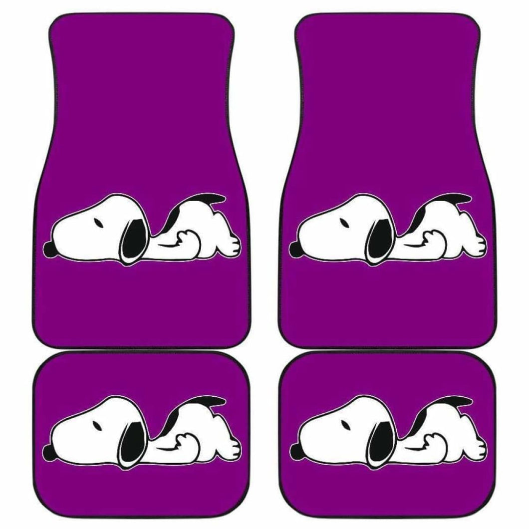 Snoopy Lazy In Purple Theme Car Floor Mats Universal Fit 051012 - CarInspirations