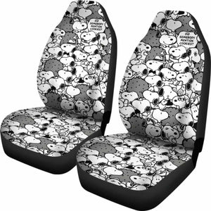 Snoopy Mini Pattern Cartoon Car Seat Covers (Set Of 2) Universal Fit 051012 - CarInspirations