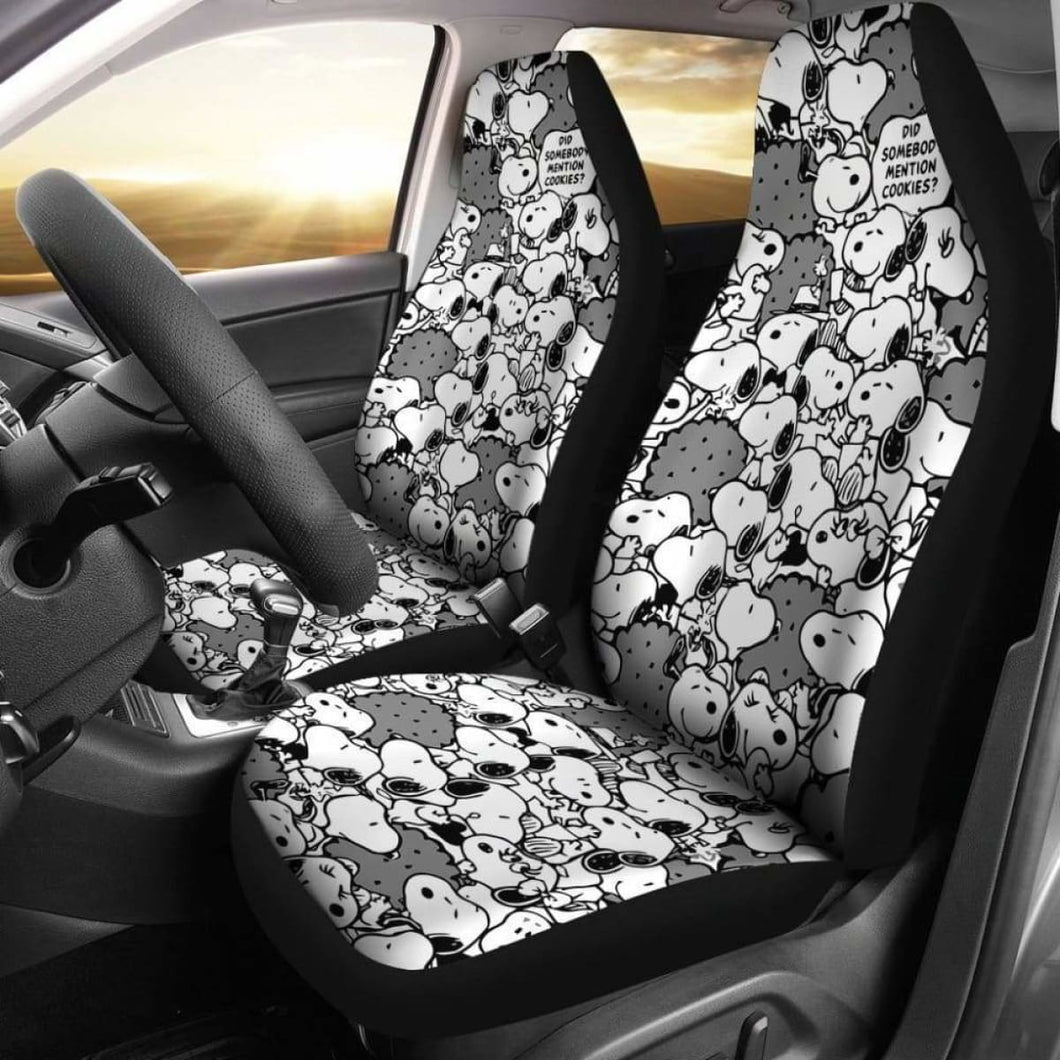 Snoopy Mini Pattern Cartoon Car Seat Covers (Set Of 2) Universal Fit 051012 - CarInspirations