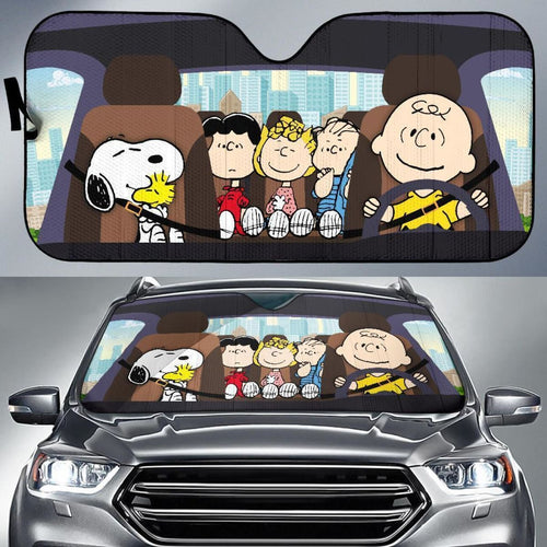 Snoopy & Peanuts Car Auto Sun Shade Windshield Funny Gift Universal Fit 174503 - CarInspirations