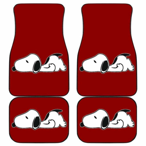 Snoopy Sleeping In Red Theme Car Floor Mats Universal Fit 051012 - CarInspirations