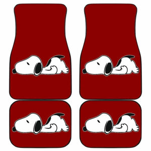 Snoopy Sleeping In Red Theme Car Floor Mats Universal Fit 051012 - CarInspirations