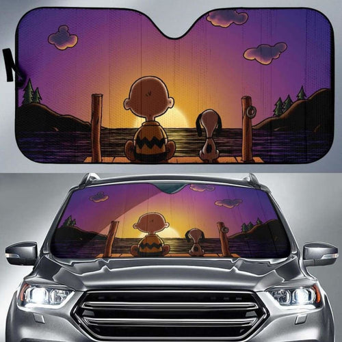 Snoopy Sunset Car Auto Sun Shades Universal Fit 051312 - CarInspirations
