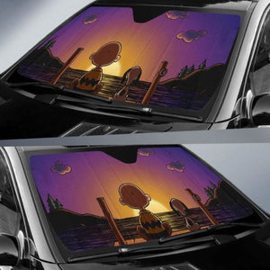 Snoopy Sunset Car Auto Sun Shades Universal Fit 051312 - CarInspirations
