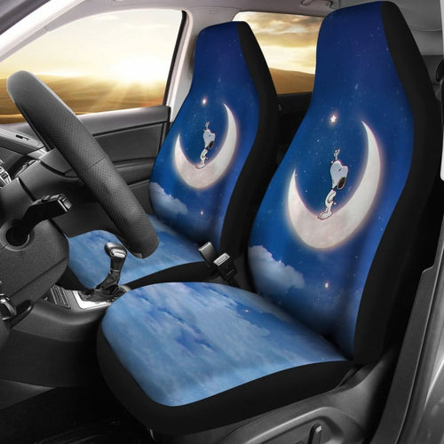 Snoopy With Crescent Moon & The Stars Car Seat Covers Lt03 Universal Fit 225721 - CarInspirations