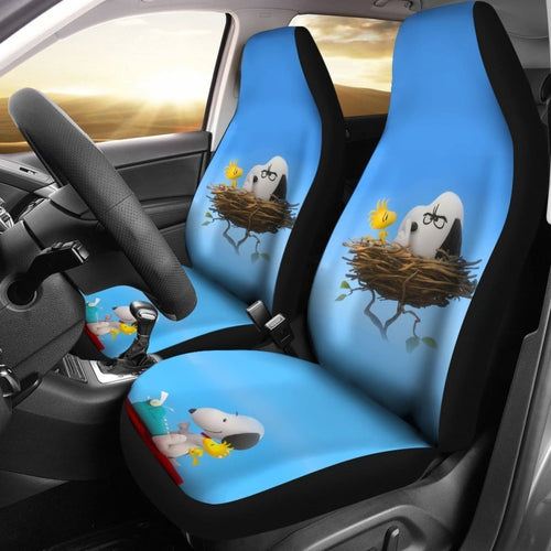 Snoopy & Woodstock Cute Car Seat Covers Lt03 Universal Fit 225721 - CarInspirations