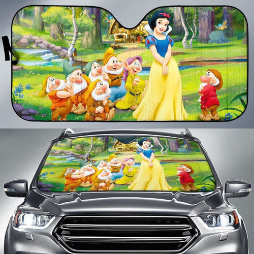 Snow White And Seven Dwarfs Cartoon Auto Sun Shade Nh07 Universal Fit 111204 - CarInspirations