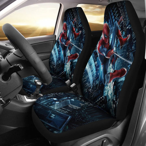 Spiderman City Night Seat Covers Amazing Best Gift Ideas 2020 Universal Fit 090505 - CarInspirations