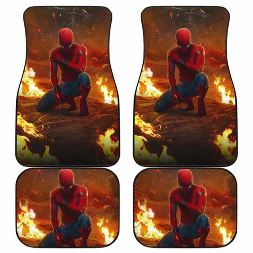Spiderman Fire Car Floor Mats Universal Fit - CarInspirations