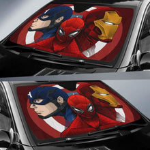Load image into Gallery viewer, Spiderman Iron Man Captain America Car Sun Shades 918b Universal Fit - CarInspirations