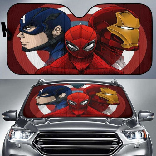Spiderman Iron Man Captain America Car Sun Shades 918b Universal Fit - CarInspirations