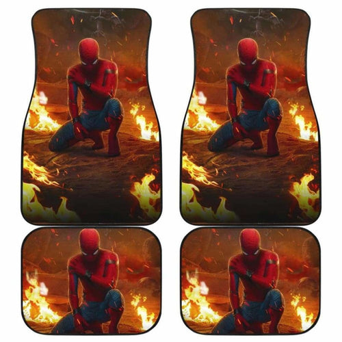 Spiderman Sadness In Fire Avengers Car Floor Mats Universal Fit 051012 - CarInspirations