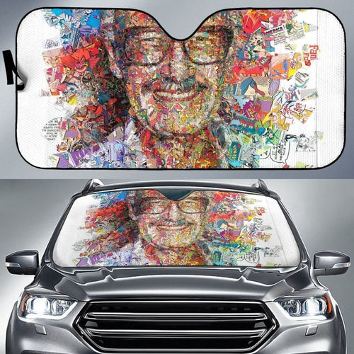 Stan Lee Collage Portrait Auto Sun Shades Lt02 Universal Fit 111204 - CarInspirations