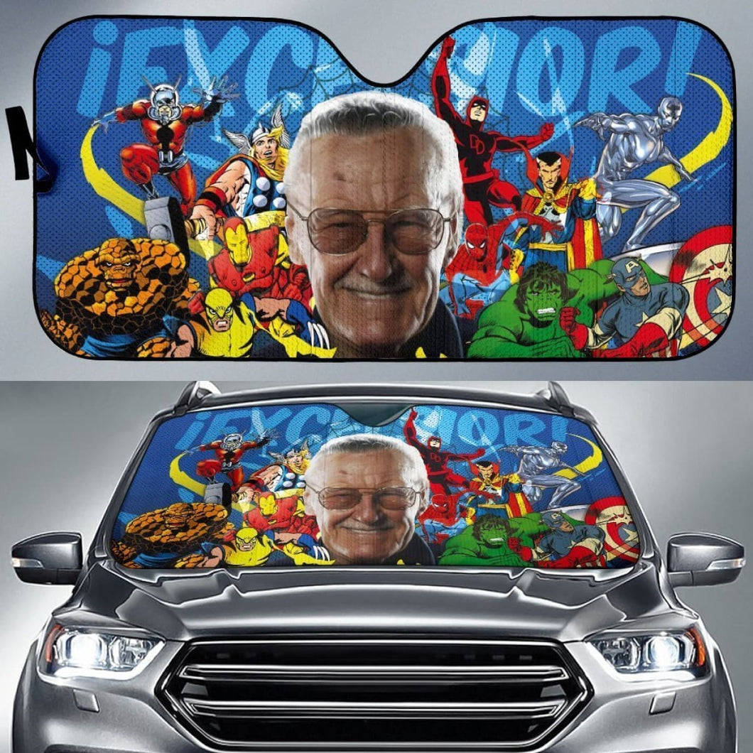 Stan Lee Marvel Comics Auto Sun Shades Lt02 Universal Fit 111204 - CarInspirations