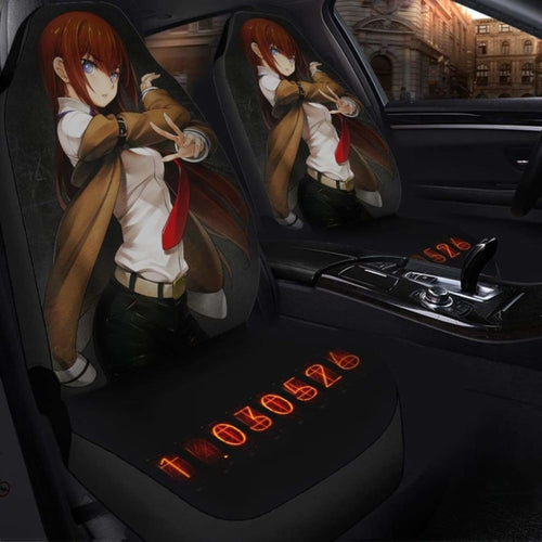 Steins Gate Anime Seat Covers 101719 Universal Fit - CarInspirations