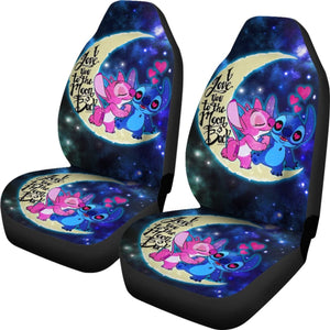 Stich & Angel Love Car Seat Covers Cartoon Fan Gift H041420 Universal Fit 084218 - CarInspirations