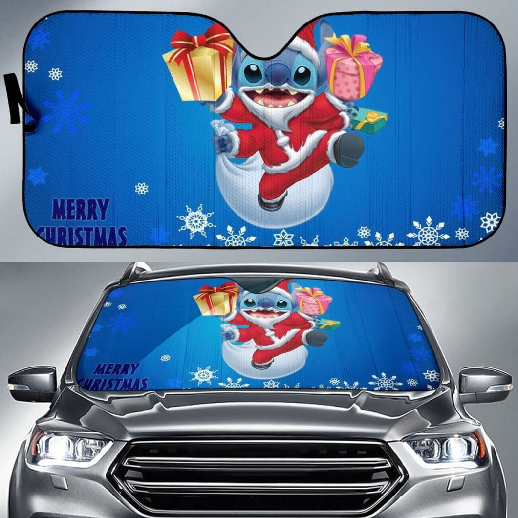 Stitch Santa Claus Christmas Sun Shade amazing best gift ideas 2020 Universal Fit 174503 - CarInspirations