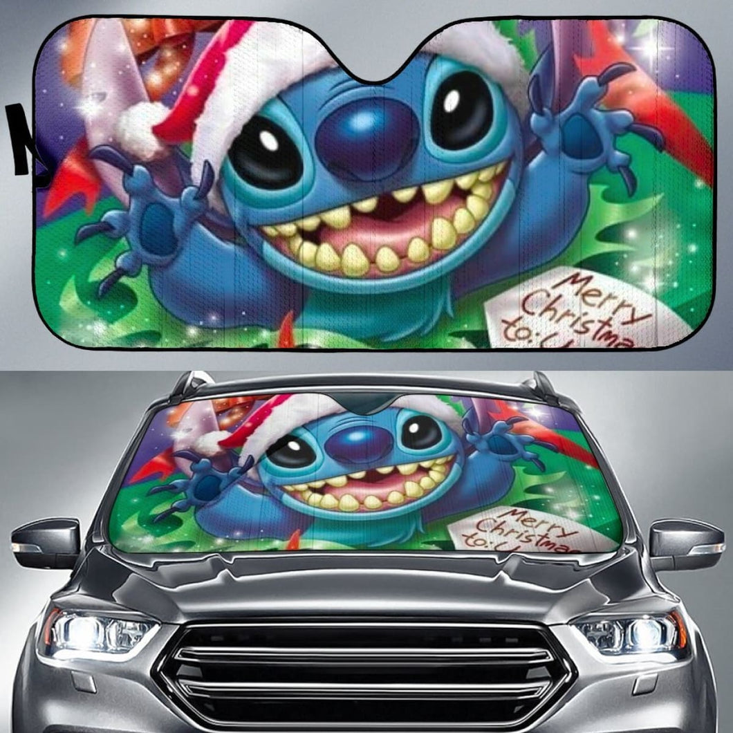 Stitch Smile Christmas Sun Shade amazing best gift ideas 2020 Universal Fit 174503 - CarInspirations