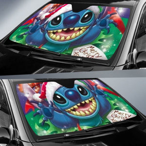 Stitch Smile Christmas Sun Shade amazing best gift ideas 2020 Universal Fit 174503 - CarInspirations