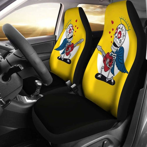 Sugar Skull Rockstar Car Seat Covers Universal Fit 053012 - CarInspirations
