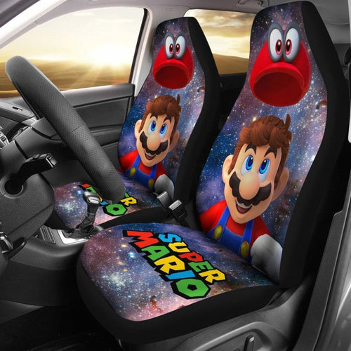 Super Mario Around Galaxy Car Seat Covers Mn05 Universal Fit 225721 - CarInspirations