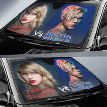Load image into Gallery viewer, Taylor Swift Vs Justin Bieber Auto Sun Shades 918b Universal Fit - CarInspirations